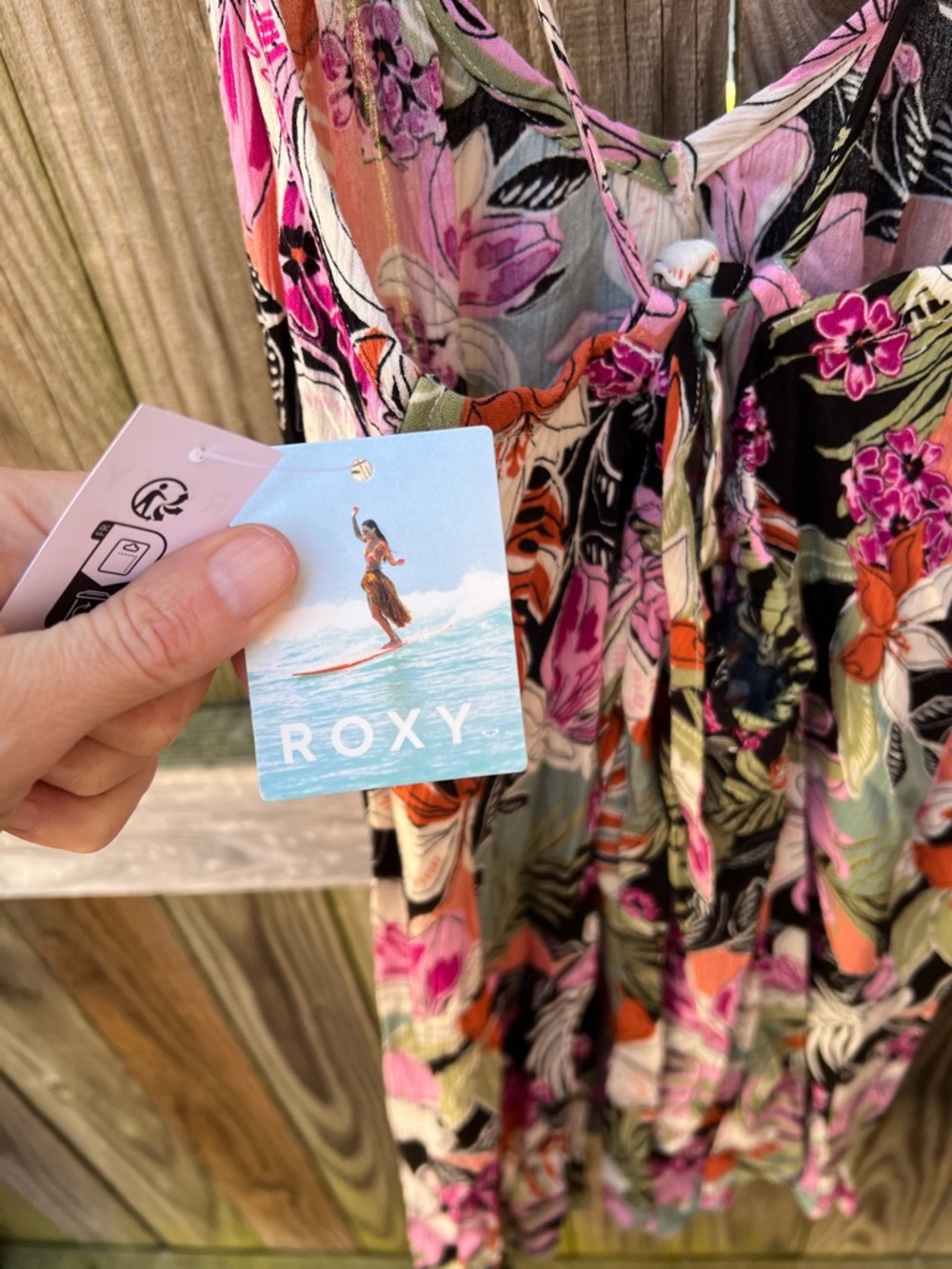 👗Roxy Black Summer fling Floral spaghetti straps dress. - Picture 10 of 12